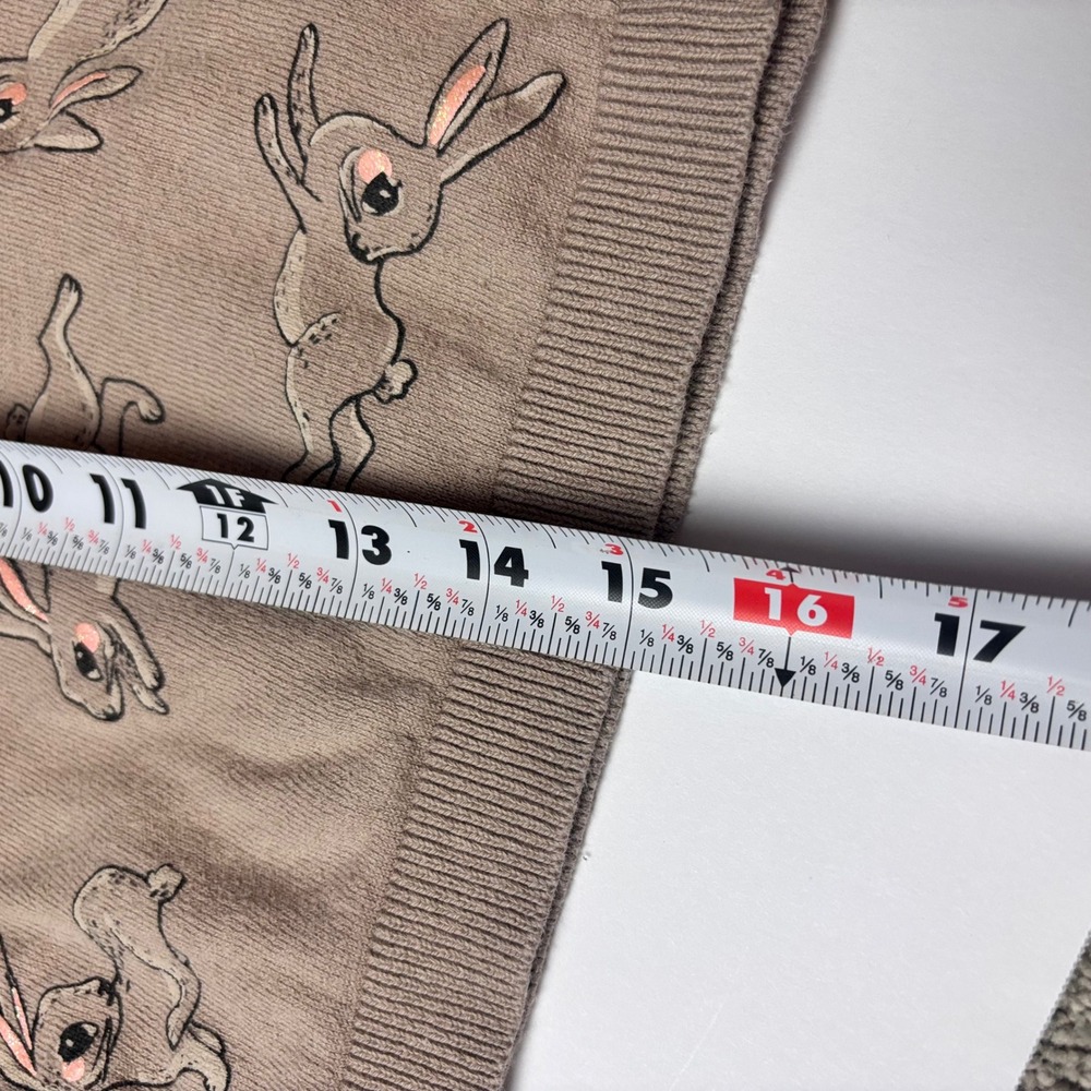 HM Girls Bunny Rabbit Knit Sweater Taupe Brown Crew‎ Neck Size 4-6Y 5T/6 Easter - Picture 4 of 6